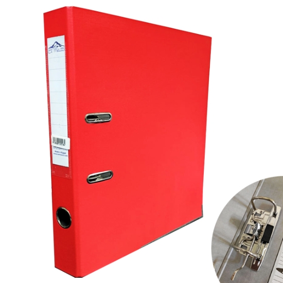 Imagen de Soporte de Archivos (Clasificador) 4 cm Color Rojo Cartón Flosscap Tamaño con Máquina Metálica Fija y Soporte para Tarjetas - Bernasos