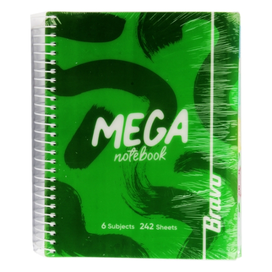 Imagen de Cuaderno Engrapado, con Espiral Metálica, 242 Hojas con 6 Materias, 300g, Papel Blanco, Tamaño A4 27.3*19.8*2 cm, Su Tapa Está Hecha de Polipropileno - Bravo