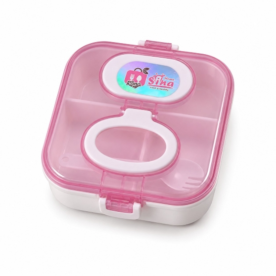 Image de Boîte à déjeuner Sina Home Al King avec poignée, couleurs variées, compartimentée sur deux niveaux, capacité 1,5 litre