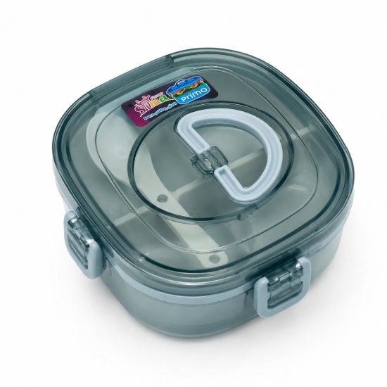 Image de Boîte à déjeuner Sina Home Primo avec poignée, couleurs variées, compartimentée sur deux niveaux, capacité 1 litre